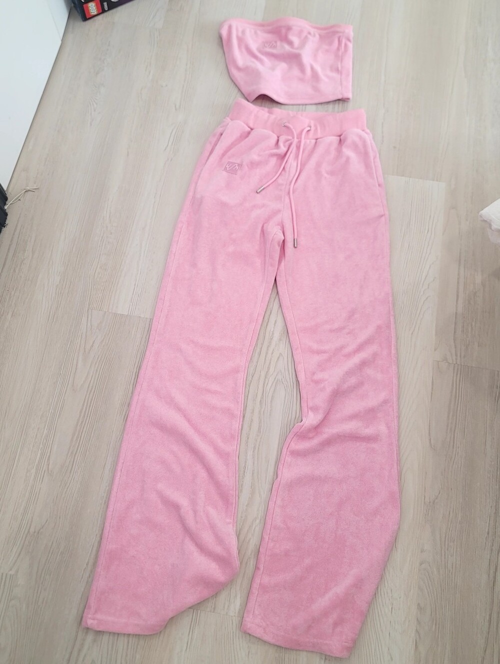 Waydamin Terry Cloth Matching Set NWT Crop Top Pants Jayda Cheaves XS S - Picture 6 of 17